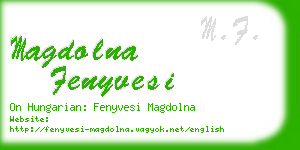 magdolna fenyvesi business card